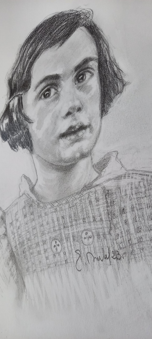 Ritratto di Anne Frank nel 1935/disegno