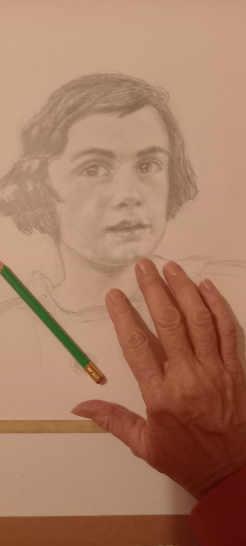 Ritratto di Anne Frank nel 1935/disegno