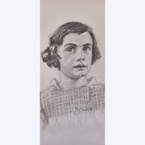 Ritratto di Anne Frank nel 1935/disegno