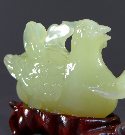 China, 1950er/1960er Jahre, Jade-Enten- und Blumenskulptur.