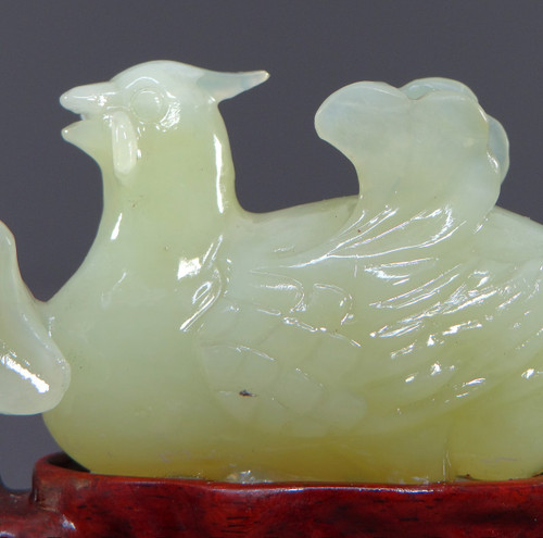 China, 1950er/1960er Jahre, Jade-Enten- und Blumenskulptur.