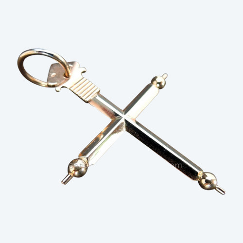 Croix Bâton ancienne En Or Rose 18 Carats.