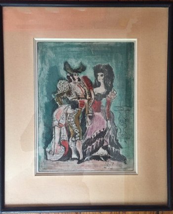 Pedro Flores. Spanish couple from Murcia. Aquatint