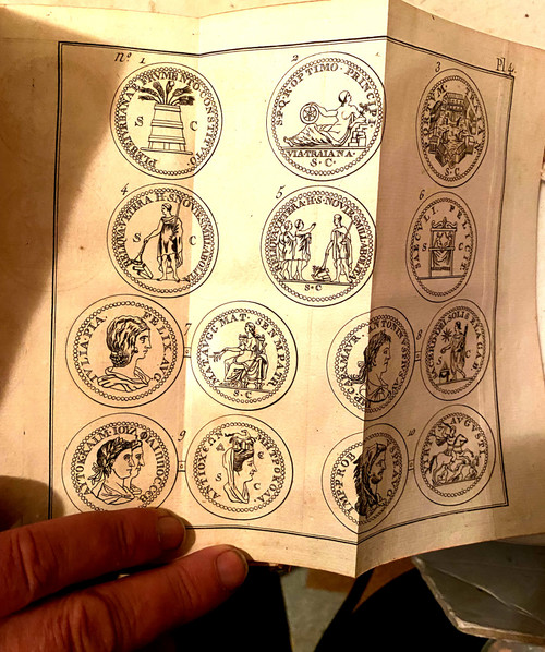 Beautiful illustrated copy in 8; Roman History Clarified by Medals, Paris 1783. By J.L. Schulz
