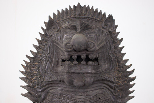 Pair Of Singha Temple Guardians In Bronze (88cm)
