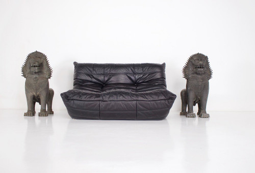 Pair Of Singha Temple Guardians In Bronze (88cm)