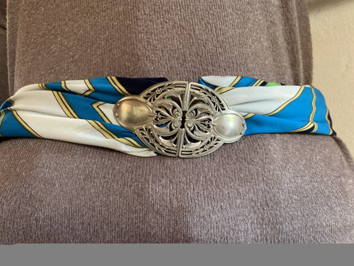 Gürtelschnalle aus Sterlingsilber.