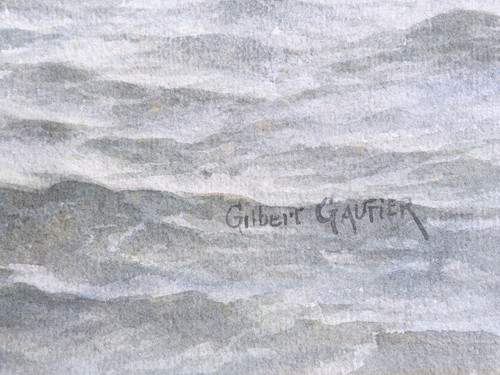 Gilbert GAUTIER, Felsige Küste vom Wellengang getroffen