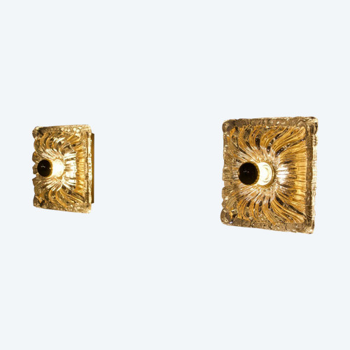 Pressed Glass Flower Sconces.