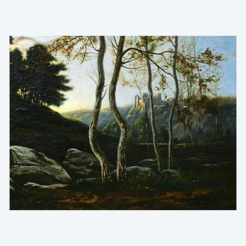 Félix Jean Clément CHOISNARD, Presumed view of the Château de Tonquédec in Brittany