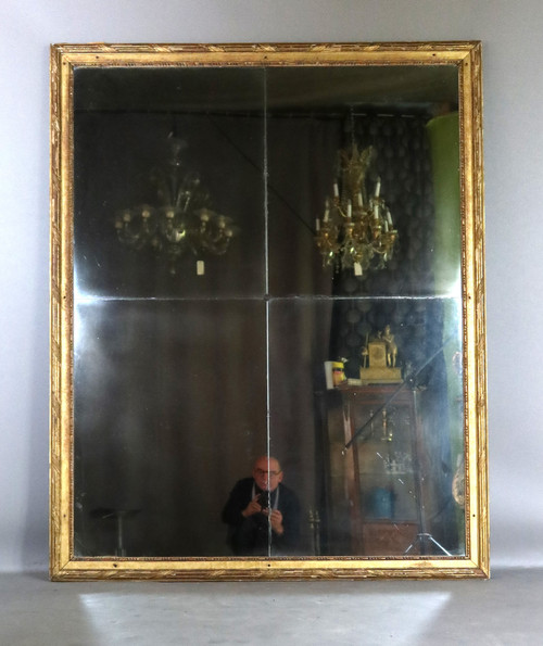 Grand miroir en bois doré fin XVIII début XIX