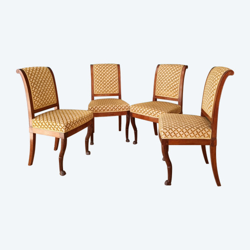 Jacob Desmalter et Georges Jacob, quatuor de chaises estampillé d’époque Empire 