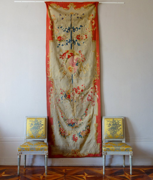 Aubusson Or Beauvais Fine Louis XVI Tapestry In Wool And Silk - Bagpipe Trophy