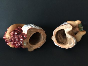 Pair of Small Ceramic Fauns. J. Christmas.