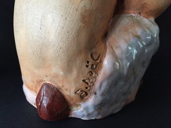 Pair of Small Ceramic Fauns. J. Christmas.