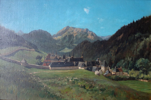 Ernest-Victor Hareux – Das Kloster La Grande Charteuse – Dauphinoise-Schule aus dem 19. Jahrhundert