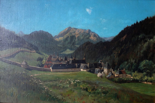 Ernest-Victor Hareux – Das Kloster La Grande Charteuse – Dauphinoise-Schule aus dem 19. Jahrhundert