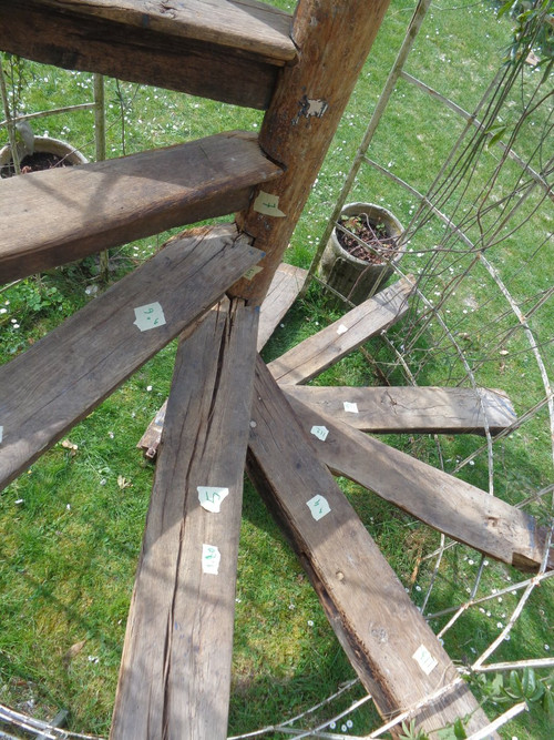 Spiral staircase XV- XVI th century In Oak