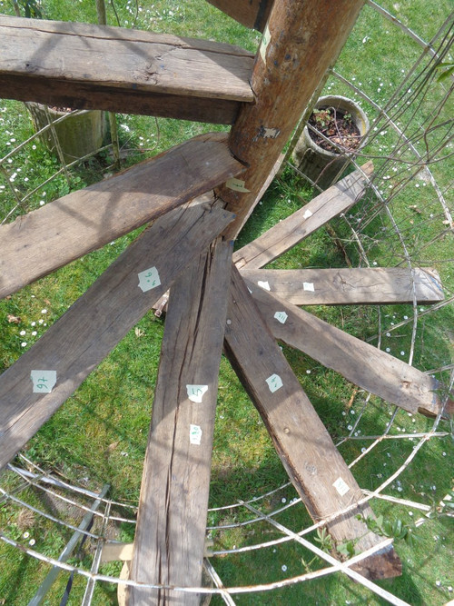 Spiral staircase XV- XVI th century In Oak