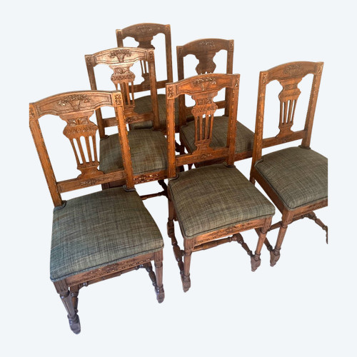 Ensemble 6 Chaises Directoire 19e ( prix spécial actuellement sur simple demande)