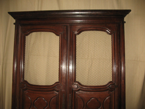 Facade of woodwork or library doors in walnut, late 18th century, Louis XIV style