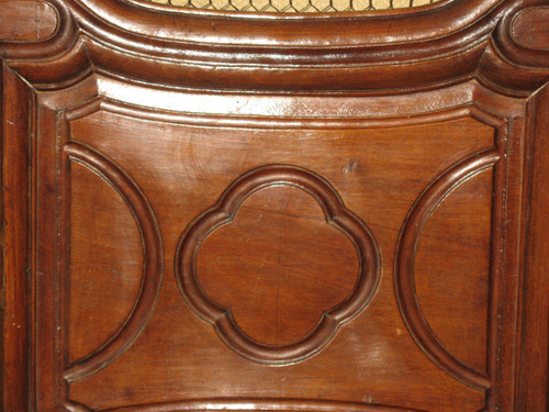 Facade of woodwork or library doors in walnut, late 18th century, Louis XIV style