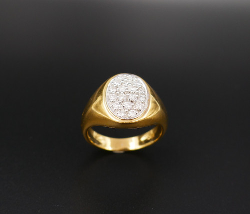 Diamant-Siegelring, 18 Karat Gelbgold.