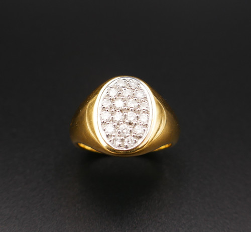 Diamant-Siegelring, 18 Karat Gelbgold.