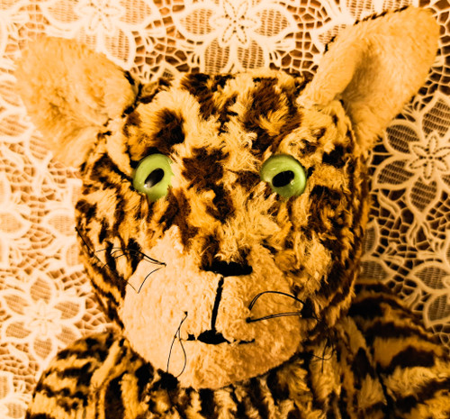 Leopard soft toy with glass eyes 1920s or 1930s height 40 cm