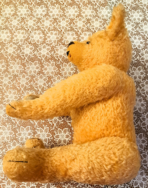 Teddy bear with glass eyes 1920s or 1930s height 57 cm