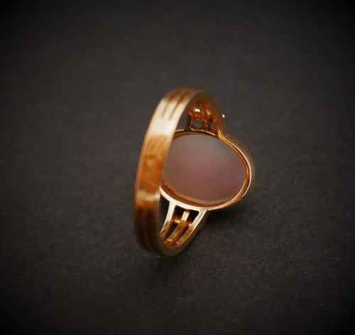 Bague Chevalière Camée, Or Rose 18 Carats.