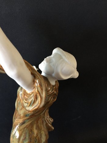 Art Nouveau ceramics. Glazed Stoneware and Biscuit. Dancer.