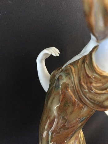 Art Nouveau ceramics. Glazed Stoneware and Biscuit. Dancer.