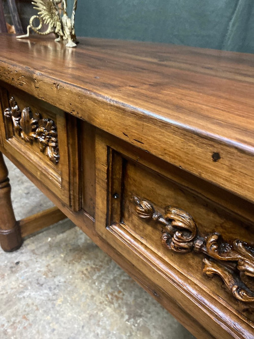 Louis XIV Spanish Desk Table 18th In Walnut