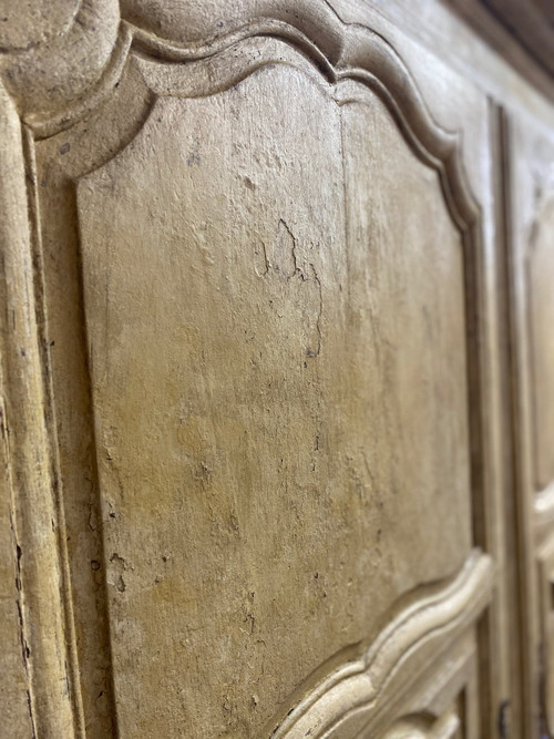 Armoire Lingère Patinée 18e 2 Portes 2 Tiroirs