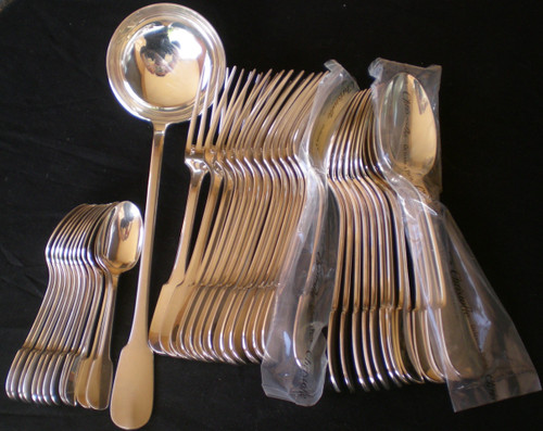 Cutlery model "CLUNY" in silver metal Christofle goldsmith (101 pieces)