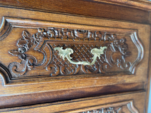 Commode Louis XIV 18e Chêne Liégeoise