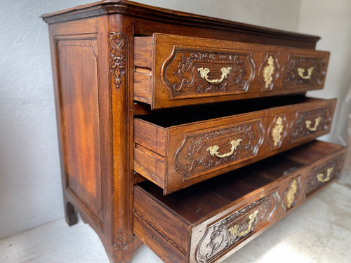 Commode Louis XIV 18e Chêne Liégeoise