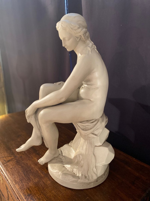 Statue La Baigneuse Assise Signée Falconet Datée 1764