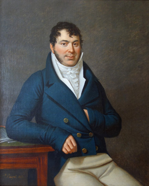 Edouard Pingret, Schüler Von David - Großes Männerporträt aus dem Kaiserreich 1813 - 103cm X 121cm