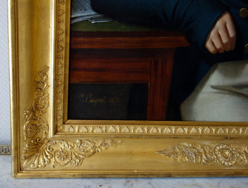 Edouard Pingret, Schüler Von David - Großes Männerporträt aus dem Kaiserreich 1813 - 103cm X 121cm