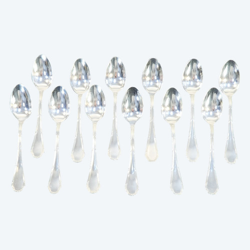 ERCUIS 12 teaspoons in silver metal, TRIANON model