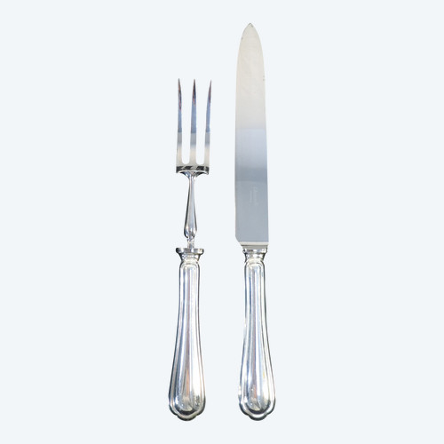 CHRISTOFLE Carving service in silver metal model SPATOURS