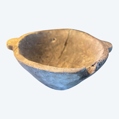 Antique Container Bowl In Grisaille Walnut 18th