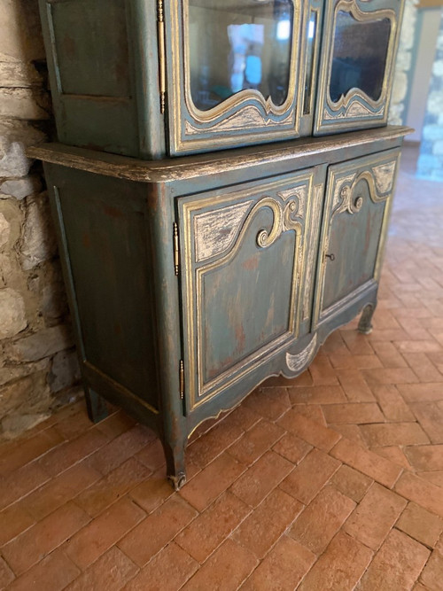Buffet 2 Corps Vitré Cauchois Fin 18e Siècle Patine