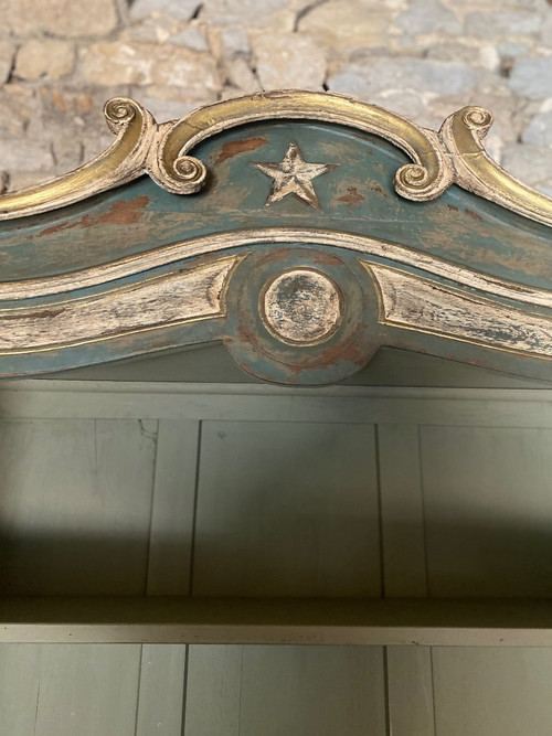 Buffet 2 Corps Vitré Cauchois Fin 18e Siècle Patine