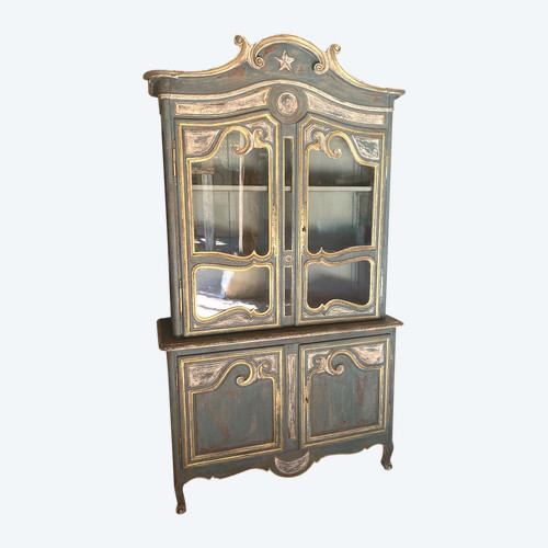 Buffet 2 Corps Vitré Cauchois Fin 18e Siècle Patine