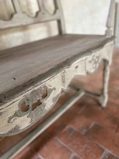 Liège Carved Bench 18th Century Polychrome