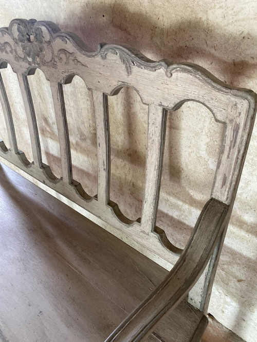 Liège Carved Bench 18th Century Polychrome