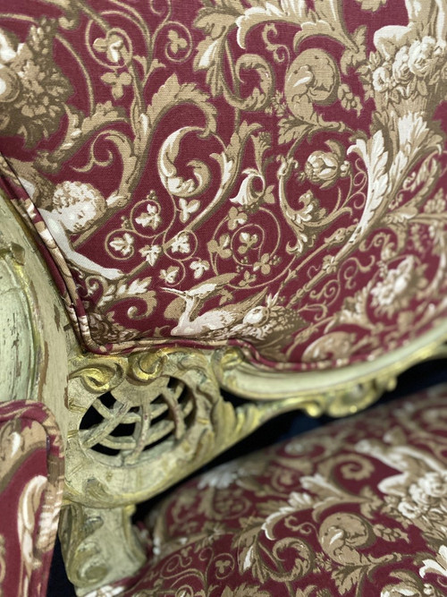 Louis XV Sofa 19th Century Patina With New Tapestries